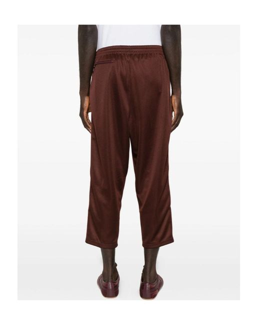 Needles Brown Side-Stripe Logo-Detail Pants for men
