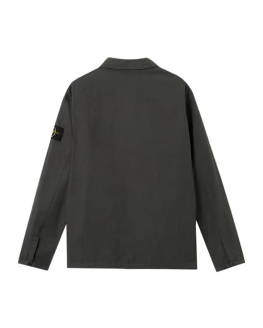 Stone Island Gray Compass-Badge Zip-Up Jacket for men