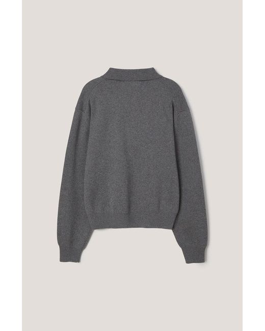 DUNST Gray Long-Sleeved Polo Shirt for men