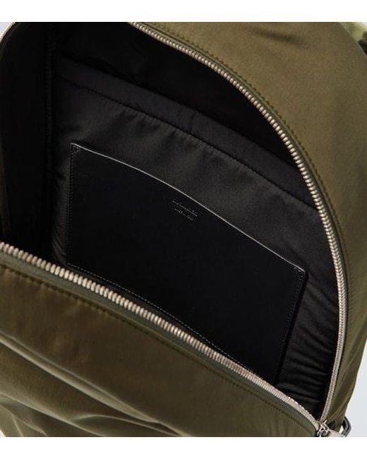 Jil Sander Green Leather-Trimmed Backpack for men