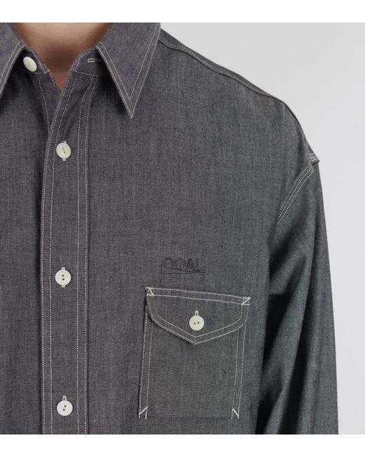 Nanamica Gray Long-Sleeved Denim Shirt for men