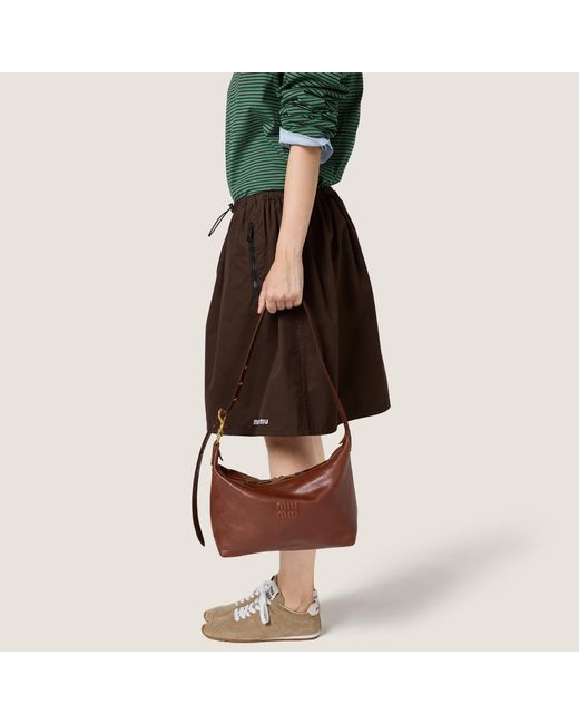 Miu Miu Brown Spirit Nappa Leather Bag