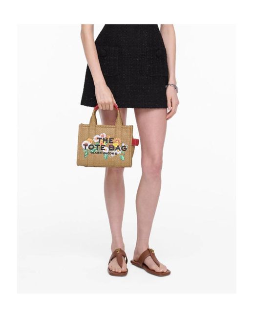 Marc Jacobs Red The Daisy Woven Small Tote Bag