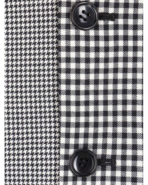 Comme des Garçons Gray Checkered Suit Jacket