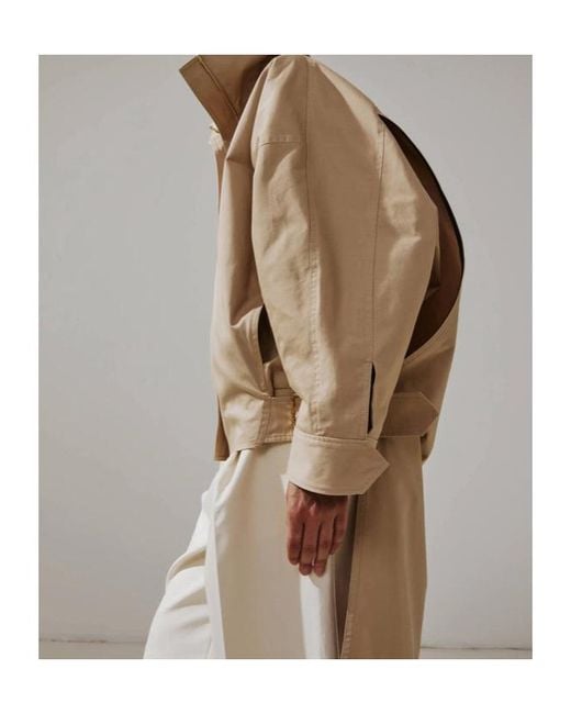 DARKPARK Natural Celine Belted High-Neck Jacket