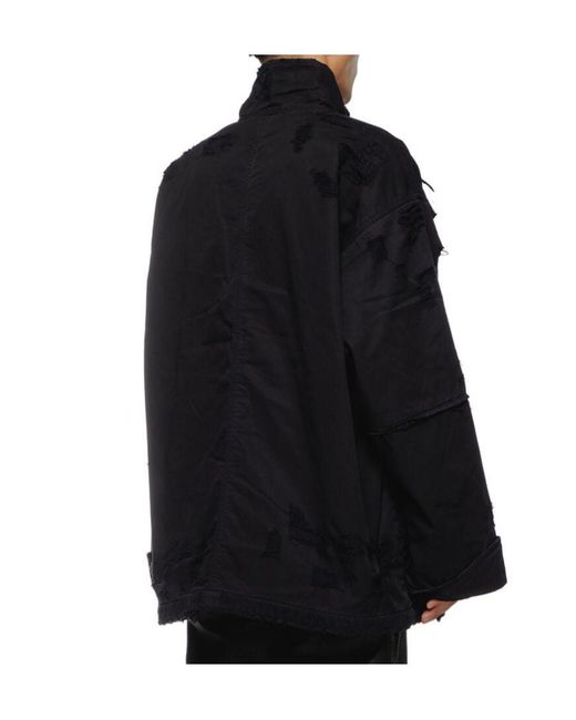 DIESEL Blue J-Oise Turn-Up Cuff Distressed Jacket for men