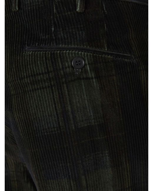 Incotex Black Corduroy Patterned Trousers for men