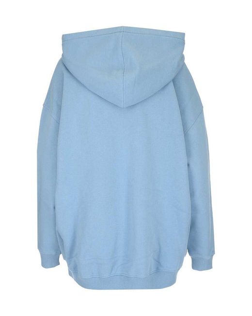 Givenchy Blue Logo Printed Hooded Sweater