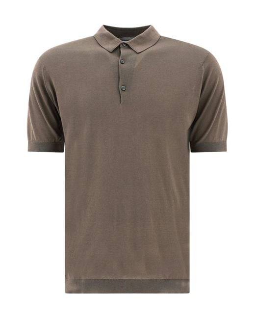 John Smedley Brown Adrian Polo Shirt for men