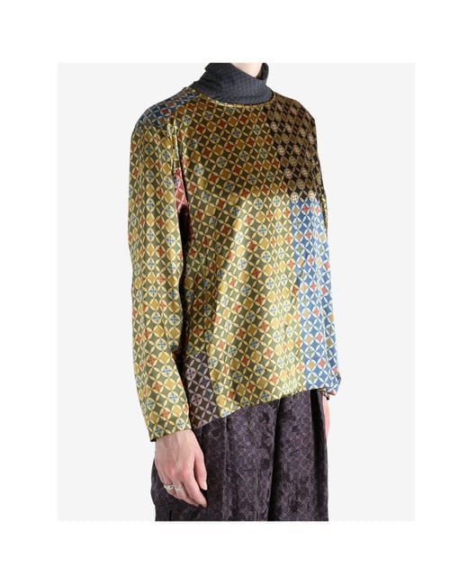 Dries Van Noten Green Caias Drop Shoulder Shirt