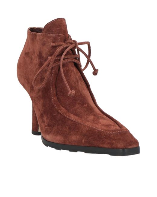 Burberry Brown Simple Laced Ankle Boots