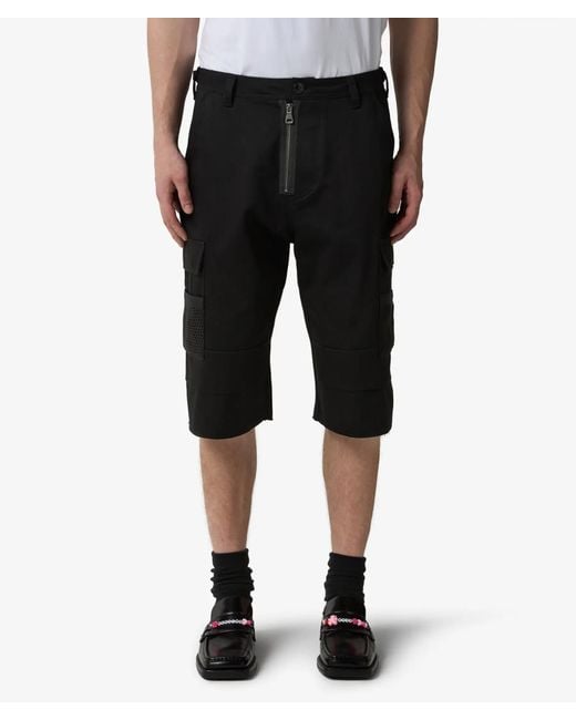 ANDERSSON BELL Black Cargo Pocket Bermuda Shorts for men