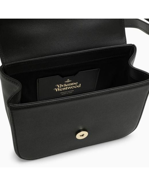 Vivienne Westwood Black Linda Orb Plaque Small Crossbody Bag