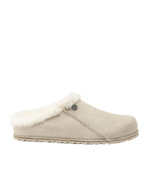 Birkenstock White Zermatt Premium Slippers