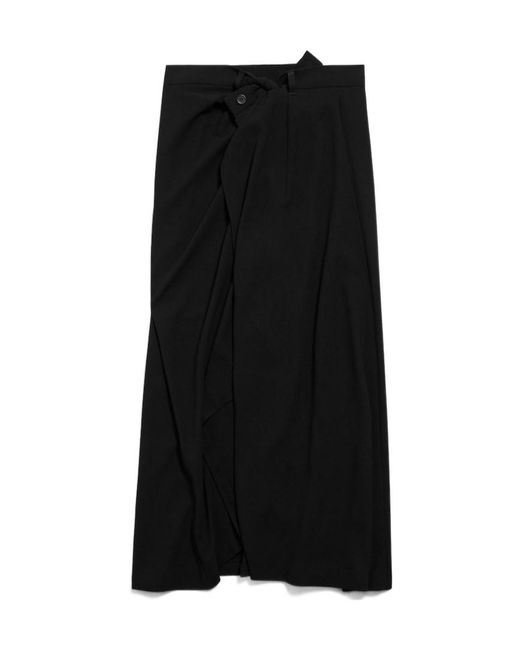Balenciaga Black Draped Tailored Skirt