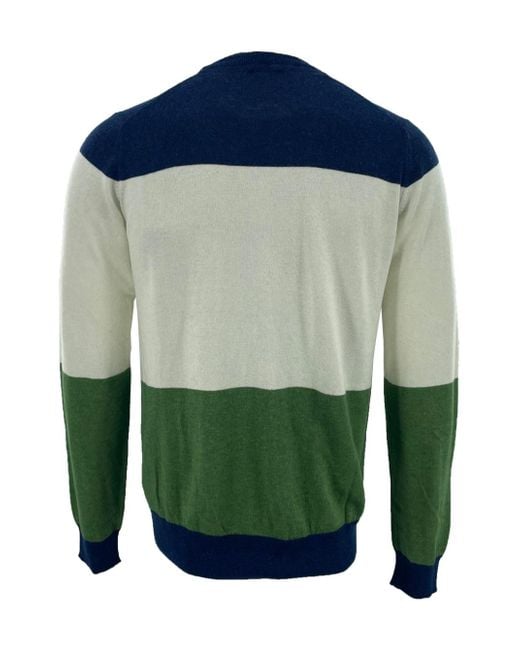 Armani Jeans Green Round-Collar And Long-Sleeved Sweater for men