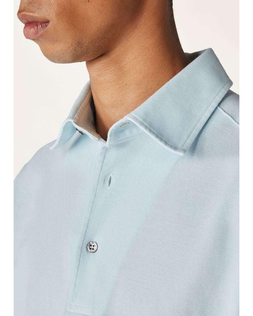Loro Piana Blue Short-Sleeved Polo Shirt for men