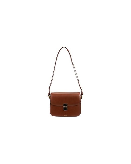 A.P.C. Brown Grace Foldover Shoulder Bag for men