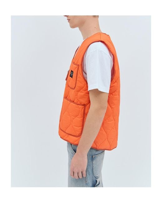Awake Couture Orange Quilted Vest for men
