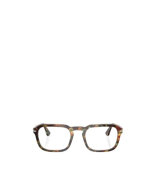 Persol White Geometric Frame Plain Mirror for men