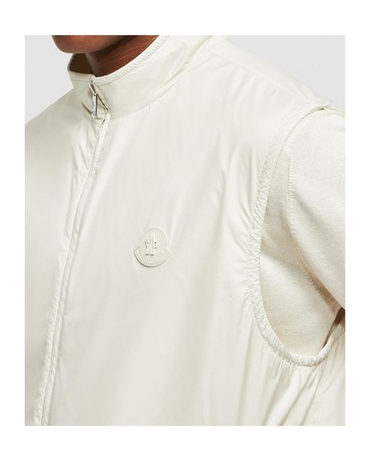 Moncler White Reversible Padded Gilet for men