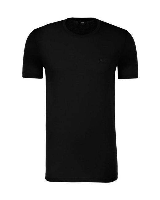 Boss Black T-Shirt With Round Neck And Short Sleeves for men