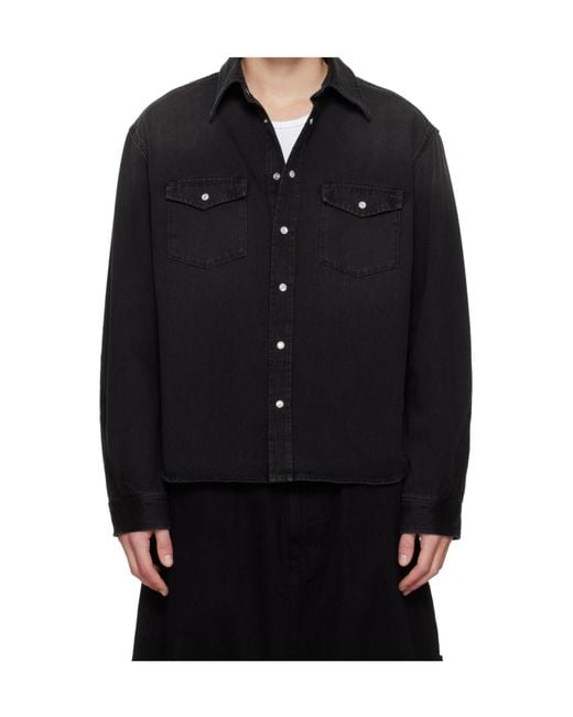 Givenchy Black Flap-Pocket Denim Shirt for men