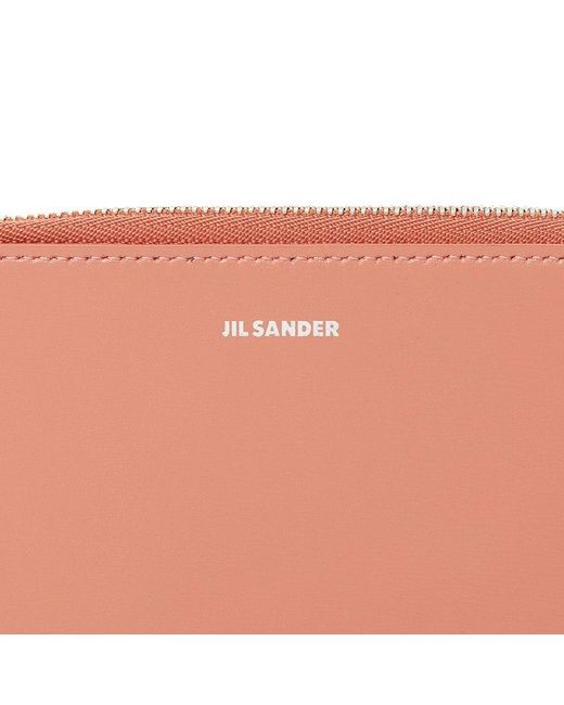 Jil Sander Pink Zipper Card Holder