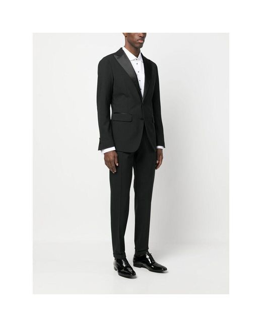 DSquared² Black Tailored Single-Breasted Two-Piece Suit for men