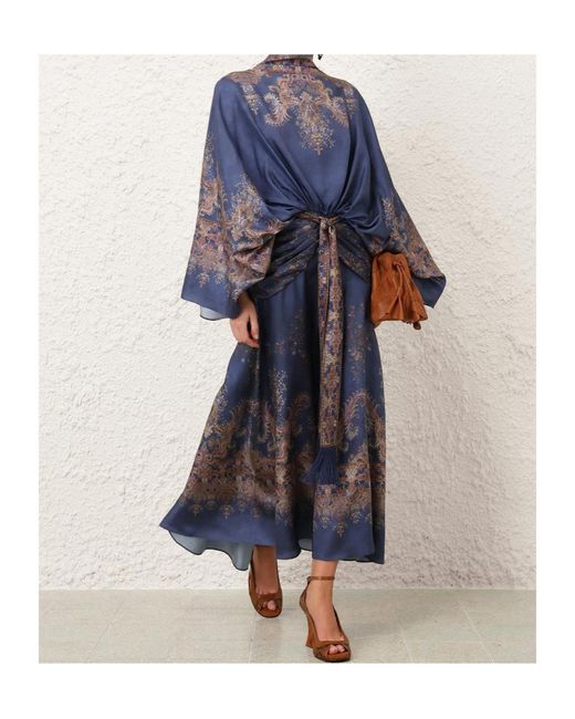Zimmermann Blue Valiant Batwing Gown