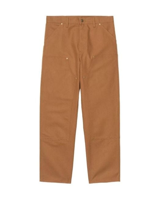 Carhartt Brown Logo-Patch Trousers for men