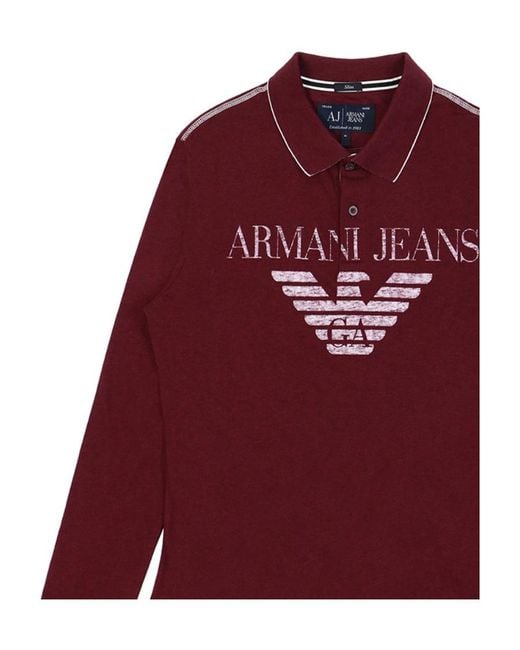 Armani Jeans Red Logo Details Polo Shirt for men
