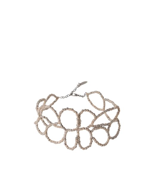 Brunello Cucinelli White Ramage Adjustable Fit Choker