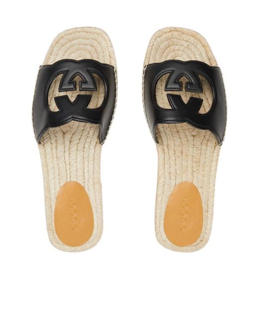 Gucci Black Carlos Gg Espadrilla Sandal for men