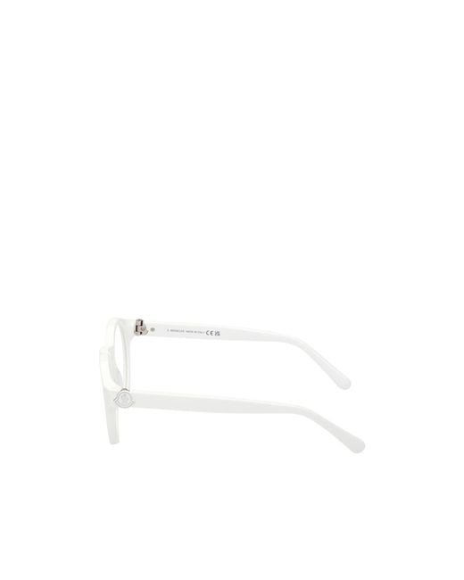 Moncler White Eyewear Round Frame Glasses for men