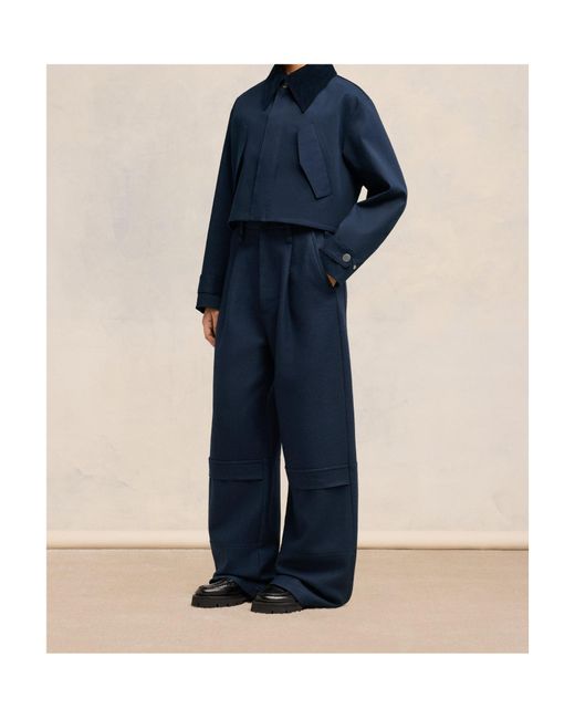 AMI Blue Ami Long Sleeved Short Jacket