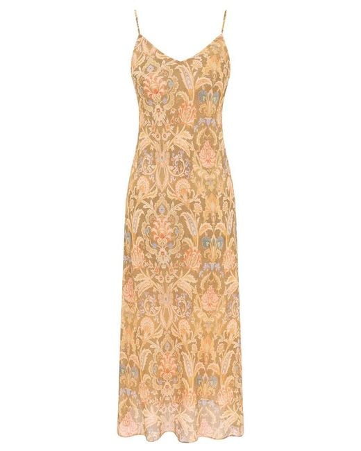 Zimmermann Natural Valiant Ruffle Wrap Dress