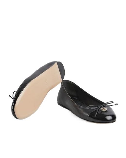 Gucci Black Double G Ballet Flats