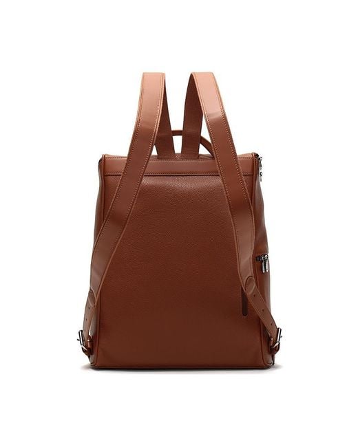 Longchamp Brown Le Foulonné Grained-Leather Backpack for men