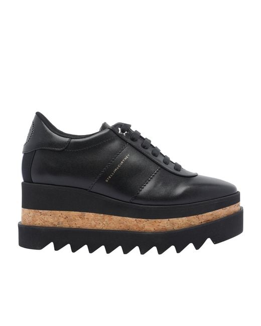 Stella McCartney Black Sneak-Elyse Platform Lace-Up Trainers