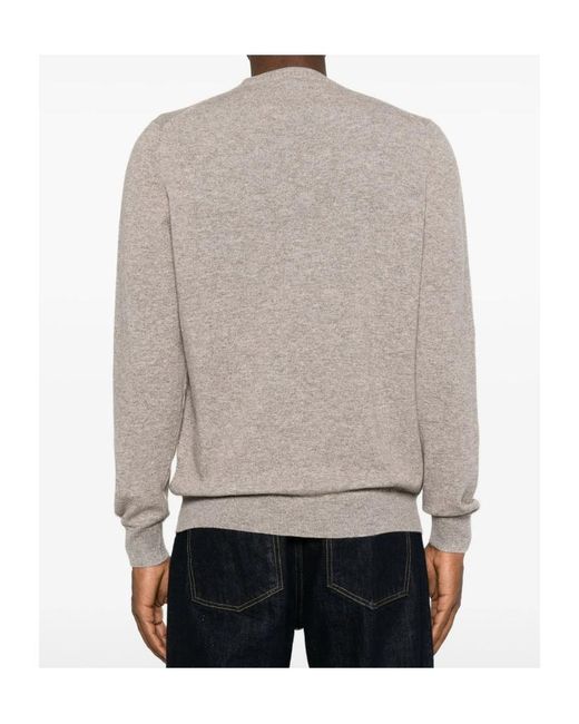 Fedeli Gray Crew-Neck Long-Sleeve Sweater for men
