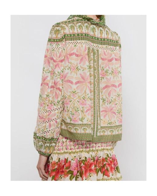 Farm Rio Green Palm Dream Blouse