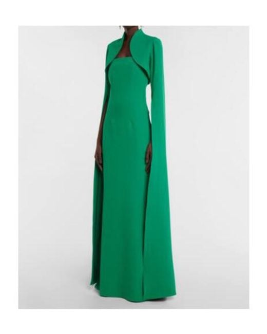 Safiyaa Green Crepe Gown