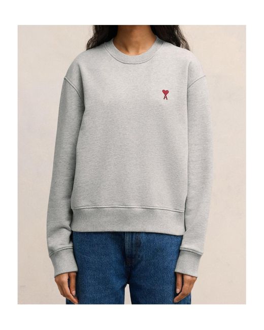 AMI White Ami Ami De Coeur Crewneck Sweatshirt