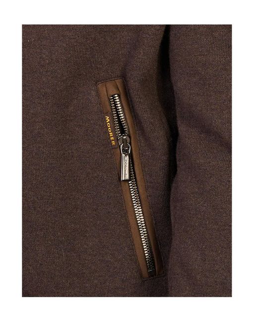 Moorer Brown High-Collar Jacket for men