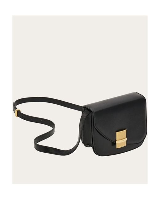 Ferragamo Black Flip Shoulder Bag