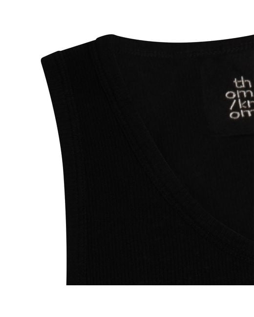 Thom Krom Black Ribbed Tank Top for men