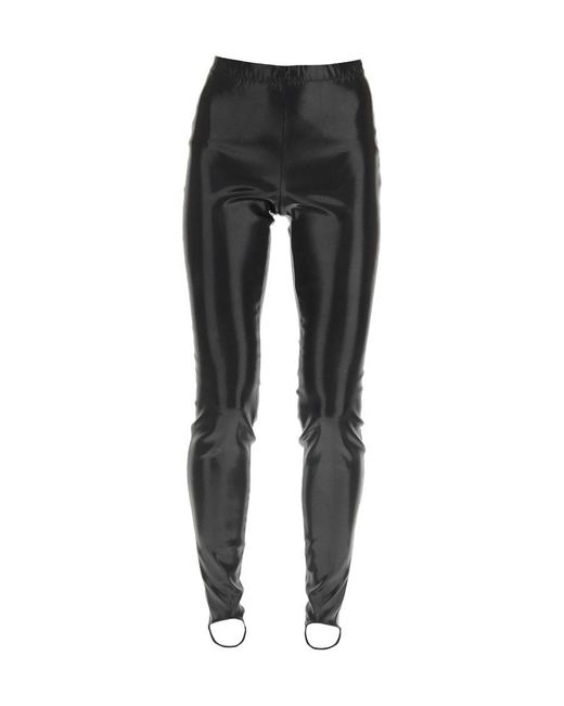 DSquared² Black Faux-Leather Ankle Cuff Leggings