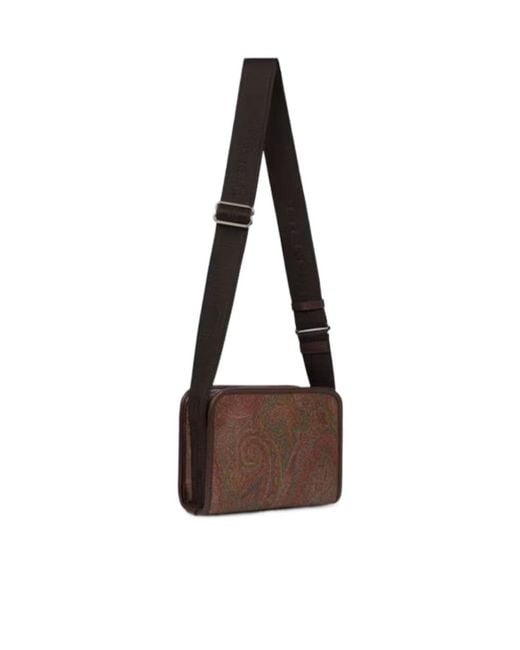 Etro Brown Small Arnica Paisley Messenger Bag for men