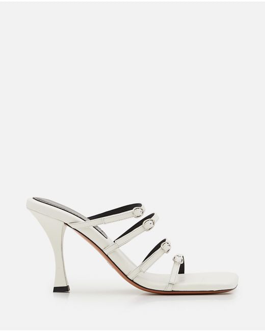 Proenza Schouler White Square Strappy Buckled Sandals